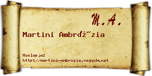 Martini Ambrózia névjegykártya